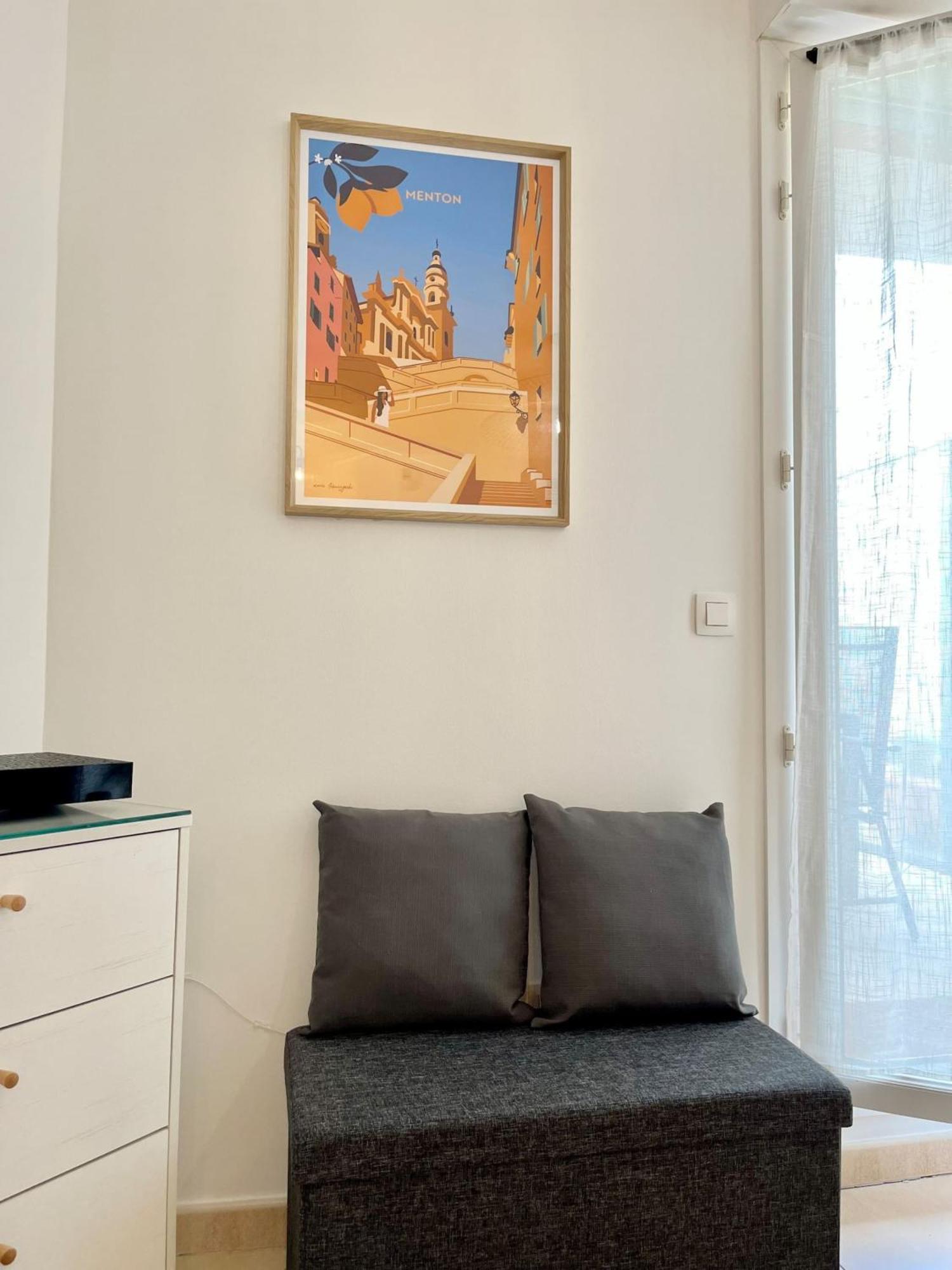 'La Villa Melanie' Neuf, Equipe, Terrasse, Centre Menton Exteriör bild
